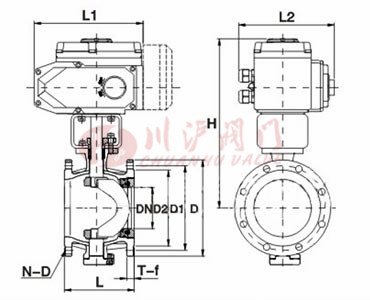 電動(dòng)V型球閥結(jié)構(gòu)圖
