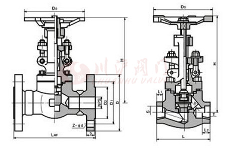 鍛鋼截止閥結(jié)構(gòu)圖