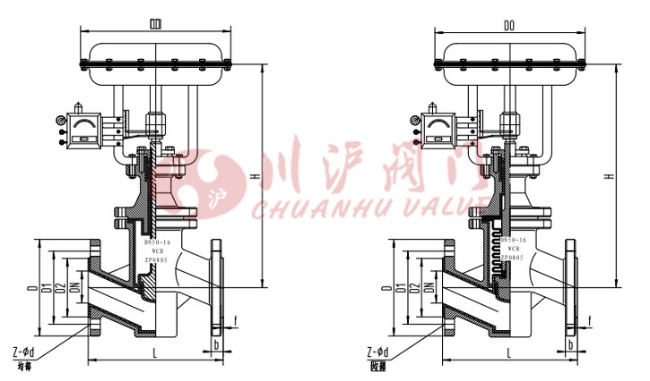 氣動襯氟調(diào)節(jié)閥結(jié)構(gòu)圖