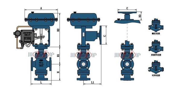 氣動三通調(diào)節(jié)閥結構圖
