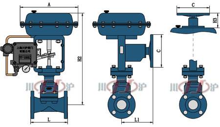 氣動隔膜調節(jié)閥結構圖