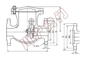 旋啟式止回閥結(jié)構(gòu)圖