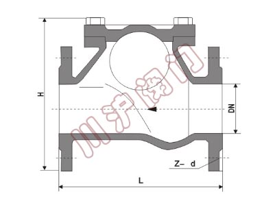 滑道滾球式止回閥結(jié)構(gòu)圖